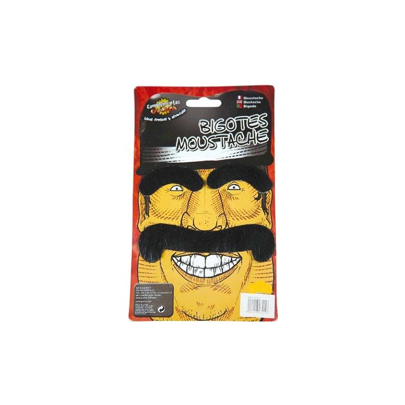 BIGOTE Y CEJAS NEGRAS