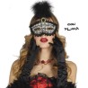 Antifaz Negro con Pluma