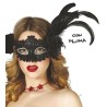Antifaz Negro con Pluma
