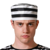 Gorro de Preso Rayas Blancas y Negras