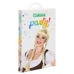 Peluca Rubia Trenzas Adulto - Accesorio Medieval Disfraz