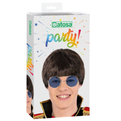 Peluca Morena Estilo Beatles - Accesorio Disfraz Glam Rock 100g