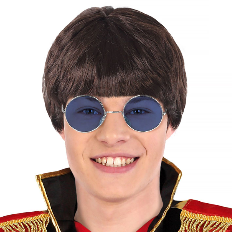 Peluca Morena Estilo Beatles - Accesorio Disfraz Glam Rock 100g