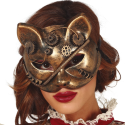 Máscara de Gato Steampunk Adulto