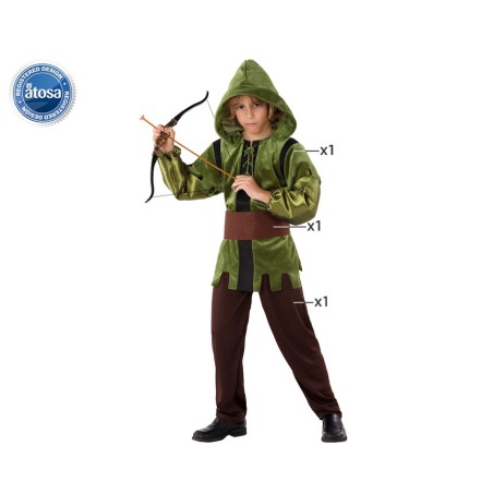 DISFRAZ ARQUERO NIÑO INFANTIL VERDE OSCURO