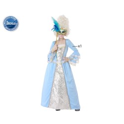 DISFRAZ DE ÉPOCA CORTESANA AZUL NIÑA INFANTIL