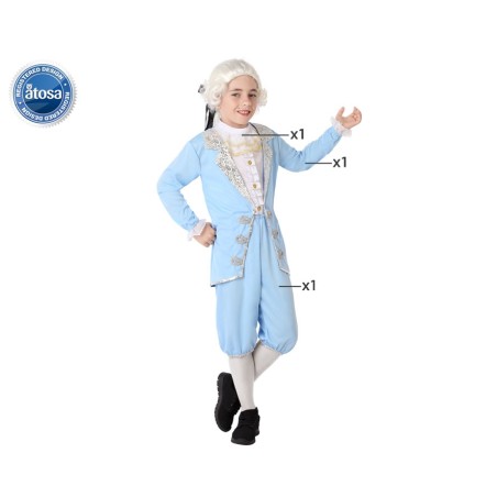 DISFRAZ DE ÉPOCA CORTESANO AZUL NIÑO INFANTIL