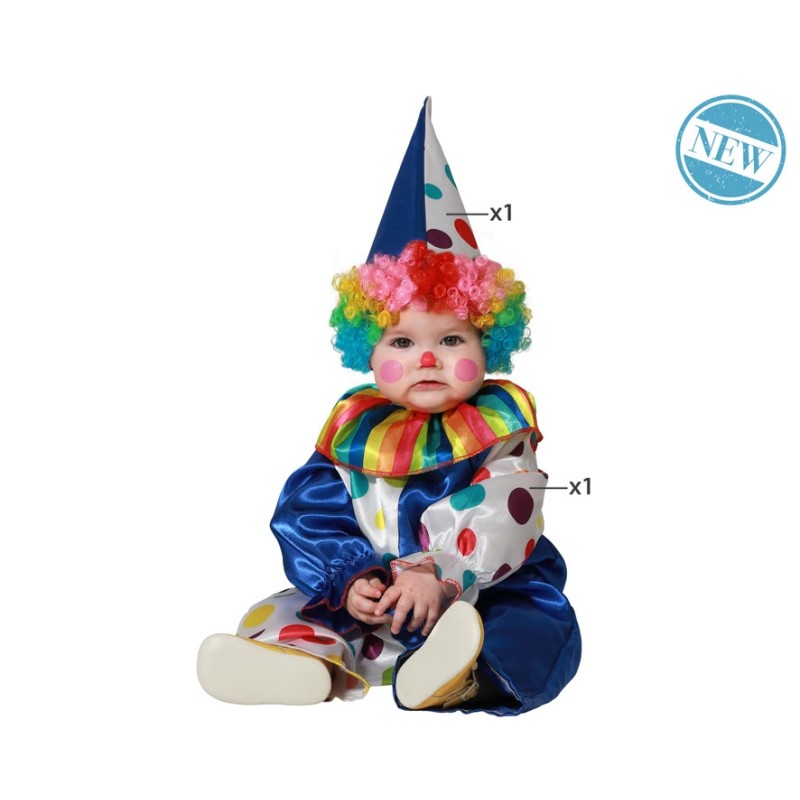 DISFRAZ PAYASO BEBÉ AZUL ARLEQUÍN