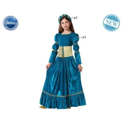 DISFRAZ REINA MEDIEVAL AZUL NIÑA INFANTIL