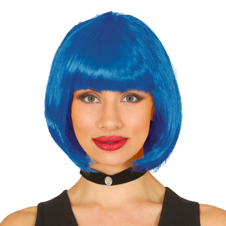 Peluca Media Melena Azul