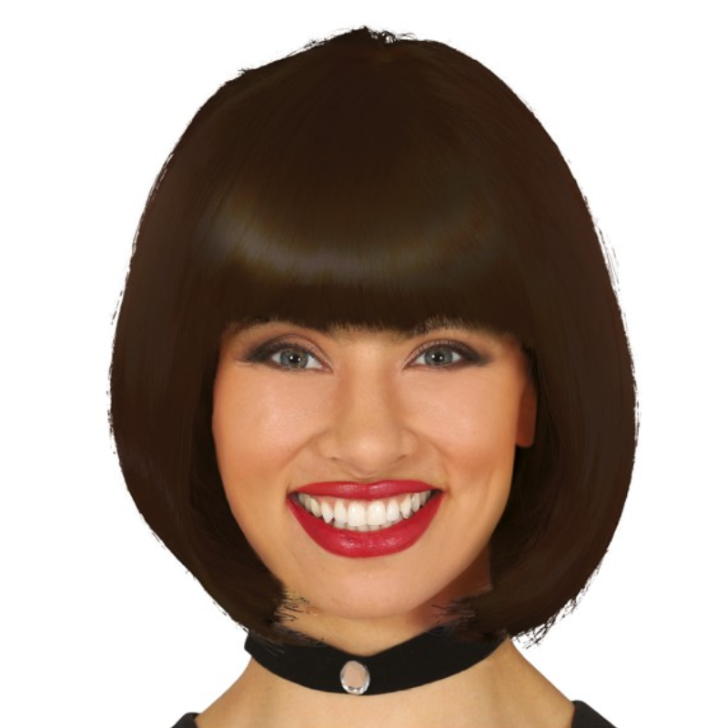 Peluca Media Melena Castaño