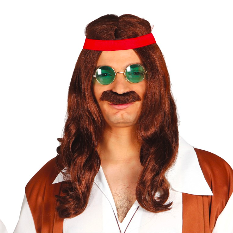 Peluca Hippie con Bigote