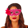 Antifaz Fucsia con Flor