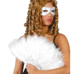 Abanico De Plumas Blanco 21 Palas