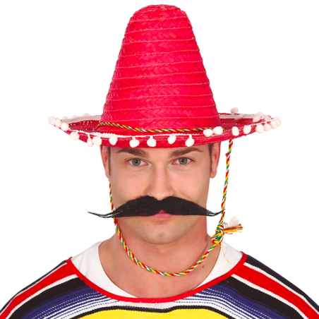 Sombrero Mejicano Rojo Paja...