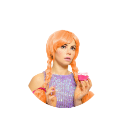 Peluca Naranja con Trenzas