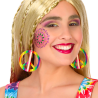 Pendientes Hippie Paz Multicolor Arcoíris - Accesorio Retro PVC