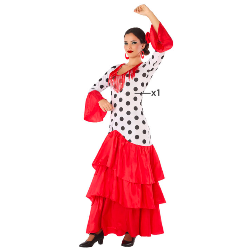 Habitat Bibliografía punto Traje Sevillana Flamenca Adulta