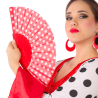 Abanico Rojo Lunares Blancos