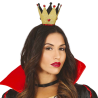 Diadema Corona Dorada con Piedras Rojas para Disfraz de Reina de Corazones.