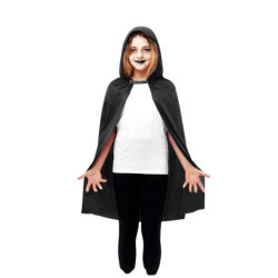 Capa Negra de Punto con Capucha 90 cm.