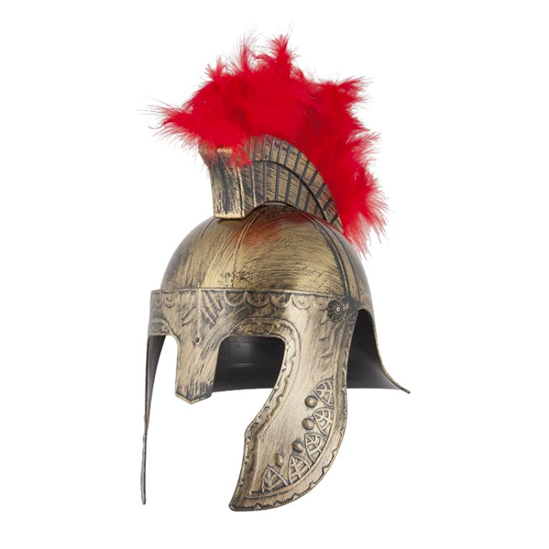 Casco de Centurión Dorado con Plumas