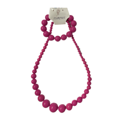 Conjunto Collar y Pulsera Fucsia