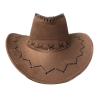 Sombrero cowboy marrón para adulto con detalles de costura y cordel