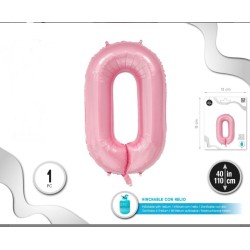 Globo de Números 0-9 Rosa 100 cm.