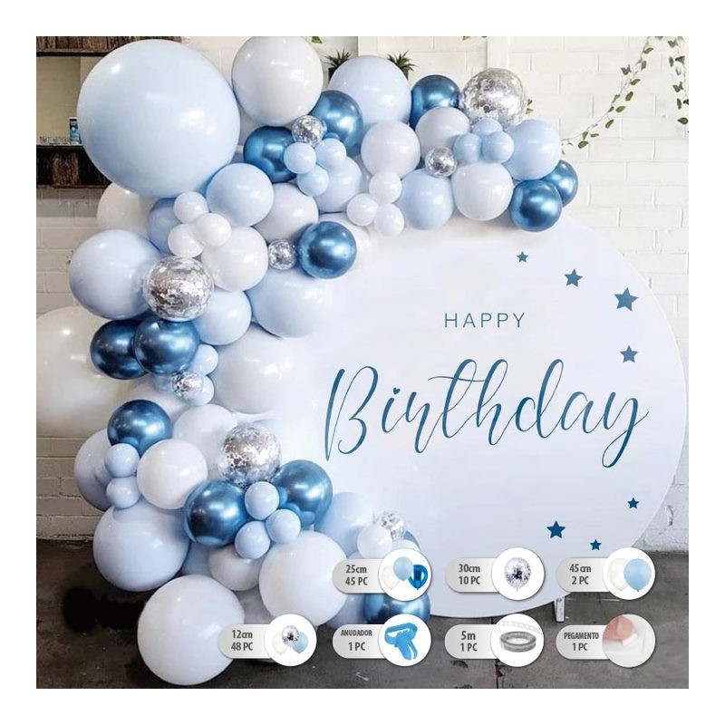 Set de Globos Azules Baby Blue