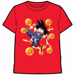 CAMISETA DRAGON BALL ROJA BOLAS S