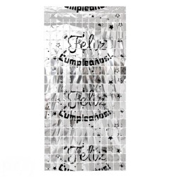 Cortina Metalizada Cuadros Fiesta Feliz Cumpleaños