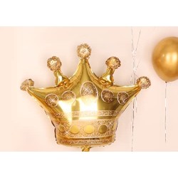 Globo Corona Dorada para Decoración de Cumpleaños, Fiestas, Navidad.