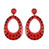 Pendientes Sevillana Rojos Oval Lunares Negros