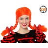PELUCA NARANJA CON COLETAS Y TRENZAS