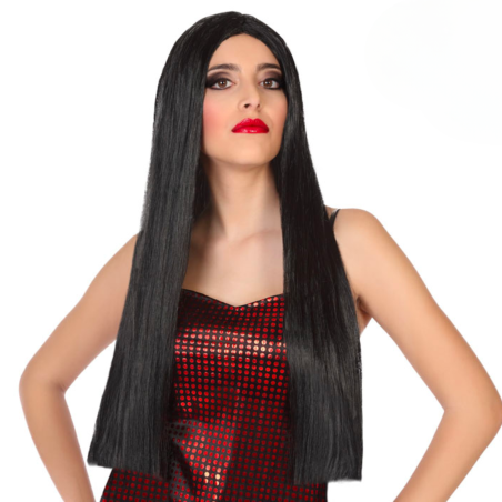 Peluca Negra Lisa Larga de...