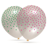 Globos Blancos con Lunares en Colores Surtidos Pack 10 unidades