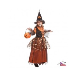 Disfraz De Bruja Naranja 6-7 Años