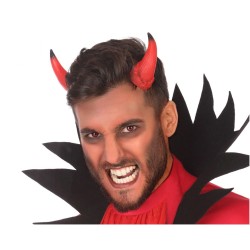 DIADEMA CUERNOS DE DEMONIOS HALLOWEEN ROJO