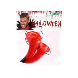 DIADEMA CUERNOS DE DEMONIOS HALLOWEEN ROJO