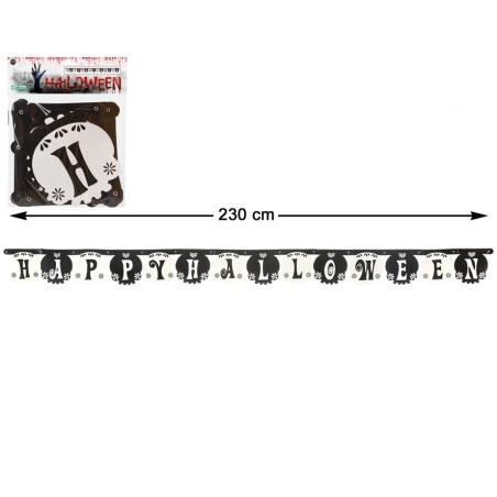 GUIRNALDA PAPEL HAPPY HALLOWEEN BLANCO NEGRO 230 CM