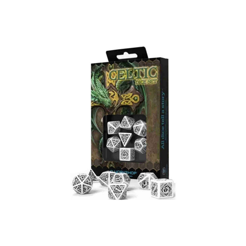 QW DADOS CELTIC REVISED GREY & BLACK DICE SET (7)