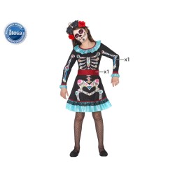 DISFRAZ ESQUELETO COLORIDO NIÑA INFANTIL