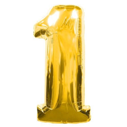 Globo Número 1 en Color Dorado Longitud 110 cm.