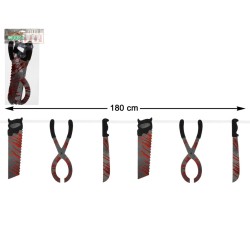 GUIRNALDA DECORACIÓN HALLOWEEN ARMAS TORTURA 180 CM