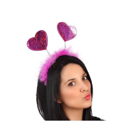 DIADEMA CORAZONES VIOLETAS BRILLANTE