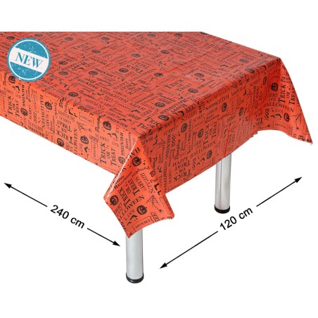 MANTEL HALLOWEEN 120X240CM TRICK OR TREAT NARANJA