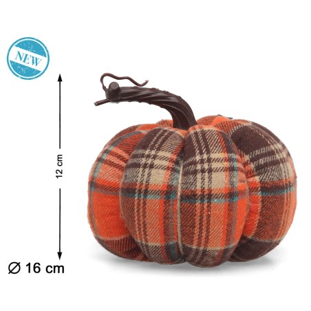 CALABAZA 15X15CM ALGODON  NARANJA ESCOSÉS DECORACIÓN HALLOWEEN