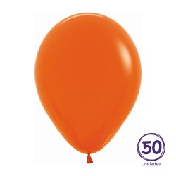 Globo Látex R12 Sempertex Fashion Naranja Sólido 30cm, ideal para decoraciones energéticas y festivas.
