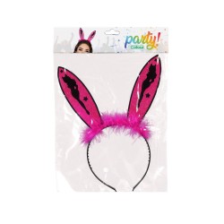 DIADEMA OREJAS CONEJO ROSA